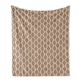 thumbnail image 1 of Geometric Soft Flannel Fleece Blanket, Monochrome Graphic of Nested Triangles Pattern with Tribal Inspirations Print, Cozy Plush for Indoor and Outdoor Use, 50" x 60", Umber and Ecru, by Ambesonne, 1 of 6