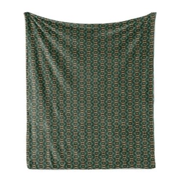 Geometric Soft Flannel Fleece Blanket, Mosaic Composition with Rhombuses Triangles and Rectangles Abstract Modern Design, Cozy Plush for Indoor and Outdoor Use, 70" x 90", Multicolor, by Ambesonne