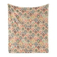 thumbnail image 1 of Geometric Soft Flannel Fleece Blanket, Oriental Floral Display in Old Fashioned Traditional Style Textured Craft Motif, Cozy Plush for Indoor and Outdoor Use, 50" x 70", Multicolor, by Ambesonne, 1 of 5
