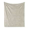 thumbnail image 1 of Geometric Soft Flannel Fleece Blanket, Prehistoric Symmetrical Circles Intersecting Geometric Latticework Print, Cozy Plush for Indoor and Outdoor Use, 60" x 80", Dimgray and Beige, by Ambesonne, 1 of 6