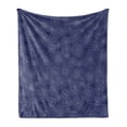 thumbnail image 1 of Geometric Soft Flannel Fleece Blanket, Repeating Spirals Formed by Dashed Lines Japanese Sashiko Quilting Pattern, Cozy Plush for Indoor and Outdoor Use, 60" x 80", Indigo and White, by Ambesonne, 1 of 6