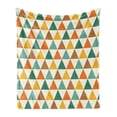 thumbnail image 1 of Geometric Soft Flannel Fleece Blanket, Retro Style Triangle Forms Geometric Arrangement Colorful Shapes Vintage Pattern, Cozy Plush for Indoor and Outdoor Use, 50" x 60", Multicolor, by Ambesonne, 1 of 6