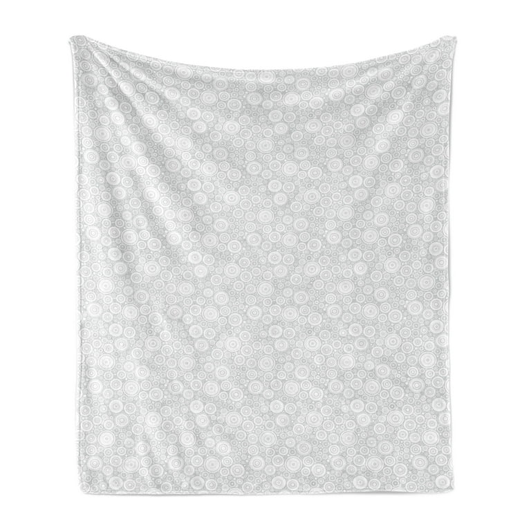 Geometric Soft Flannel Fleece Blanket Geometric Retro Styled Grey