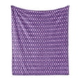thumbnail image 1 of Geometric Soft Flannel Fleece Blanket, Rhombus Composition Triangles and Diamond Shapes in Purple Shades, Cozy Plush for Indoor and Outdoor Use, 70" x 90", Lavender Lilac and White, by Ambesonne, 1 of 5