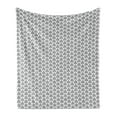 thumbnail image 1 of Geometric Soft Flannel Fleece Blanket, Rhythmic Classical Abstract Triangles Elements Print on Plain Backdrop, Cozy Plush for Indoor and Outdoor Use, 50" x 60", White Charcoal Grey, by Ambesonne, 1 of 6