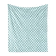 thumbnail image 1 of Geometric Soft Flannel Fleece Blanket, Simplistic Checkered Like Pattern with Crossed Lines Rhombus Shaped, Cozy Plush for Indoor and Outdoor Use, 50" x 70", Pale Seafoam Multicolor, by Ambesonne, 1 of 6