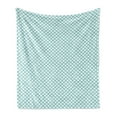 thumbnail image 1 of Geometric Soft Flannel Fleece Blanket, Simplistic Checkered Like Pattern with Crossed Lines Rhombus Shaped, Cozy Plush for Indoor and Outdoor Use, 60" x 80", Pale Seafoam Multicolor, by Ambesonne, 1 of 6
