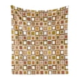 thumbnail image 1 of Geometric Soft Flannel Fleece Blanket, Square Pattern with Many Earthy Tones Geometric Illustration Mosaic Style Design, Cozy Plush for Indoor and Outdoor Use, 60" x 80", Multicolor, by Ambesonne, 1 of 5