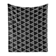 thumbnail image 1 of Geometric Soft Flannel Fleece Blanket, Triangles Shapes from Stripes with Monochrome Design Modern Abstract Art, Cozy Plush for Indoor and Outdoor Use, 50" x 60", Charcoal Grey White, by Ambesonne, 1 of 6