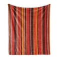 thumbnail image 1 of Geometric Soft Flannel Fleece Blanket, Vertical Tiny and Thick Lines Striped Retro Style Graphic Pattern Artwork, Cozy Plush for Indoor and Outdoor Use, 60" x 80", Red Brown Yellow, by Ambesonne, 1 of 6