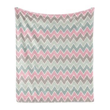 Geometric Soft Flannel Fleece Blanket, Vintage Funky Textured Abstract Quirky Forms in Gradient Tone Modern Illustration, Cozy Plush for Indoor and Outdoor Use, 70" x 90", Multicolor, by Ambesonne