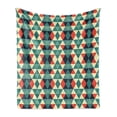 thumbnail image 1 of Geometric Soft Flannel Fleece Blanket, Vintage Rhombus Pattern with Small Triangles in Retro Tones Colorful Grid Design, Cozy Plush for Indoor and Outdoor Use, 50" x 60", Multicolor, by Ambesonne, 1 of 5