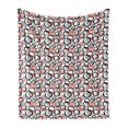 thumbnail image 1 of Geometric Soft Flannel Fleece Throw Blanket, Abstract Brushstroke Design Rounds and Circles, Cozy Plush for Indoor and Outdoor Use, 70" x 90", Blush Grey, by Ambesonne, 1 of 5