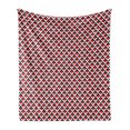 thumbnail image 1 of Geometric Soft Flannel Fleece Throw Blanket, Abstract Relief Pattern Vibrant Colored Checkered Mosaic Grid Print, Cozy Plush for Indoor and Outdoor Use, 50" x 70", Vermilion Black White, by Ambesonne, 1 of 5