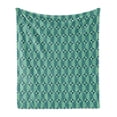 thumbnail image 1 of Geometric Soft Flannel Fleece Throw Blanket, Abstract Retro Circular Forms in Square Frames, Cozy Plush for Indoor and Outdoor Use, 50" x 60", Cadet Blue Laurel Green, by Ambesonne, 1 of 5