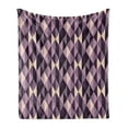 thumbnail image 1 of Geometric Soft Flannel Fleece Throw Blanket, Abstract Triangles with Dark and Pale Color Shades, Cozy Plush for Indoor and Outdoor Use, 70" x 90", Dark Purple Lilac, by Ambesonne, 1 of 5