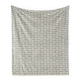 thumbnail image 1 of Geometric Soft Flannel Fleece Throw Blanket, Angled Lines Optical Illusion 3D Style Cubes Pattern Diagonal Stripes, Cozy Plush for Indoor and Outdoor Use, 50" x 60", Beige Charcoal Grey, by Ambesonne, 1 of 6