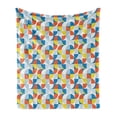 thumbnail image 1 of Geometric Soft Flannel Fleece Throw Blanket, Bauhaus Inspired Intersected Circular Shapes of Color Blocks and Dotted Lines, Cozy Plush for Indoor and Outdoor Use, 60" x 80", Multicolor, by Ambesonne, 1 of 6