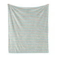 thumbnail image 1 of Geometric Soft Flannel Fleece Throw Blanket, Big Dots Circles Rows in Pastel Color Shades Repeating Spots Pattern, Cozy Plush for Indoor and Outdoor Use, 60" x 80", Coral and Pale Blue, by Ambesonne, 1 of 5