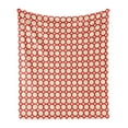 thumbnail image 1 of Geometric Soft Flannel Fleece Throw Blanket, Big Little Polka Dots Vibrant Toned Background Contrasting Colors Design, Cozy Plush for Indoor and Outdoor Use, 50" x 70", Pale Yellow Red, by Ambesonne, 1 of 6
