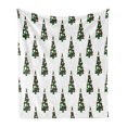 thumbnail image 1 of Geometric Soft Flannel Fleece Throw Blanket, Christmas Tree Pattern Celebration Presents Traditional Holiday, Cozy Plush for Indoor and Outdoor Use, 60" x 80", Hunter Green Ruby White, by Ambesonne, 1 of 6