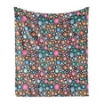 thumbnail image 1 of Geometric Soft Flannel Fleece Throw Blanket, Colorful Round Shaped Sea Stones in Repetitive Pattern Art, Cozy Plush for Indoor and Outdoor Use, 70" x 90", Charcoal Grey Multicolor, by Ambesonne, 1 of 5
