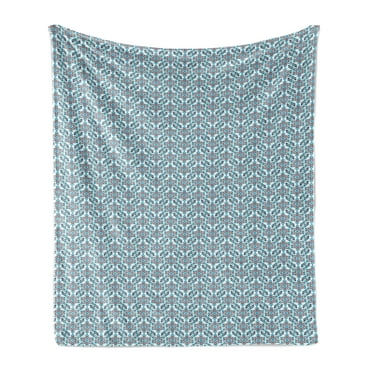 Geometric Soft Flannel Fleece Throw Blanket, Composition of Rhombuses Triangles Arrow Shapes Abstract, Cozy Plush for Indoor and Outdoor Use, 70" x 90", Turquoise Dark Blue, by Ambesonne