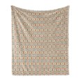 thumbnail image 1 of Geometric Soft Flannel Fleece Throw Blanket, Conceptual Pattern Repeating Arrows, Cozy Plush for Indoor and Outdoor Use, 60" x 80", Orange Grey, by Ambesonne, 1 of 5