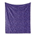 thumbnail image 1 of Geometric Soft Flannel Fleece Throw Blanket, Continuing Polygonal Shapes Irregular Formations in Monochrome, Cozy Plush for Indoor and Outdoor Use, 60" x 80", Indigo Quartz and Yellow, by Ambesonne, 1 of 5