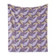 thumbnail image 1 of Geometric Soft Flannel Fleece Throw Blanket, Crossed Curved Arc Design with Different Colors Abstract Motif, Cozy Plush for Indoor and Outdoor Use, 50" x 60", Purple Lavender, by Ambesonne, 1 of 5