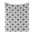 thumbnail image 1 of Geometric Soft Flannel Fleece Throw Blanket, Demonstration of Monochrome Style Triangles Squares and Zigzags, Cozy Plush for Indoor and Outdoor Use, 50" x 60", Dark Taupe Grey White, by Ambesonne, 1 of 5