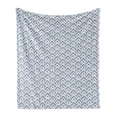 thumbnail image 1 of Geometric Soft Flannel Fleece Throw Blanket, Diagonal Entwined Nested Squares Pattern Classical Repeating Design, Cozy Plush for Indoor and Outdoor Use, 70" x 90", Slate Blue Blue White, by Ambesonne, 1 of 5