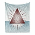 thumbnail image 1 of Geometric Soft Flannel Fleece Throw Blanket, Digital Triangle Form with Dots Retro Pyramid Graphic Print, Cozy Plush for Indoor and Outdoor Use, 50" x 70", Burgundy and Blue, by Ambesonne, 1 of 6