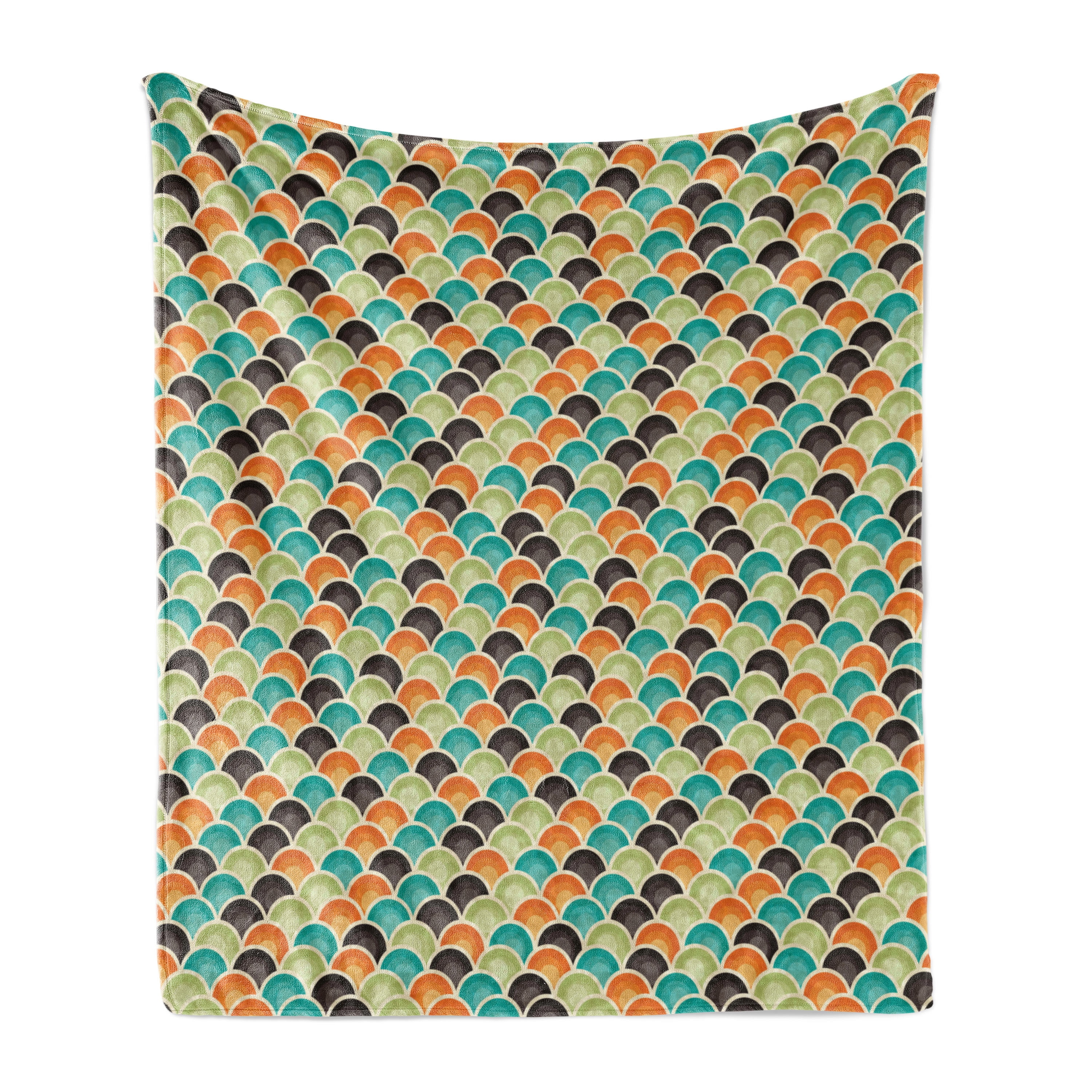 Geometric Soft Flannel Fleece Throw Blanket, Funky Disc Shaped