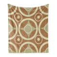 thumbnail image 1 of Geometric Soft Flannel Fleece Throw Blanket, Graphic Retro Pattern with Intersected Contrast Circles in Symmetrical Harmony, Cozy Plush for Indoor and Outdoor Use, 50" x 60", Multicolor, by Ambesonne, 1 of 6