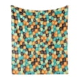 thumbnail image 1 of Geometric Soft Flannel Fleece Throw Blanket, Grunge Colorful Circles with Hazy Effects Odd Disc Shaped Ovals Retro Design, Cozy Plush for Indoor and Outdoor Use, 60" x 80", Multicolor, by Ambesonne, 1 of 6
