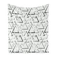 thumbnail image 1 of Geometric Soft Flannel Fleece Throw Blanket, Hand Drawn Triangles Creative Abstract Minimalist Urban Style Artisan Print, Cozy Plush for Indoor and Outdoor Use, 50" x 60", Black White, by Ambesonne, 1 of 5
