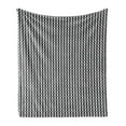 thumbnail image 1 of Geometric Soft Flannel Fleece Throw Blanket, Herringbone Zigzags Stacked Cubes Pattern Greyscale Illustration, Cozy Plush for Indoor and Outdoor Use, 60" x 80", Black Grey and Pale Grey, by Ambesonne, 1 of 5
