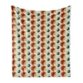 thumbnail image 1 of Geometric Soft Flannel Fleece Throw Blanket, Hexagonal Comb Pattern Abstract Rhombus Borders Modern, Cozy Plush for Indoor and Outdoor Use, 50" x 60", Orange Dark Blue, by Ambesonne, 1 of 5