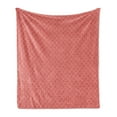 thumbnail image 1 of Geometric Soft Flannel Fleece Throw Blanket, Horizontal Diamond Line Pattern Design with Chevron Lines Tile Print, Cozy Plush for Indoor and Outdoor Use, 70" x 90", Coral Cream Salmon, by Ambesonne, 1 of 5