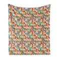 thumbnail image 1 of Geometric Soft Flannel Fleece Throw Blanket, Japanese Interlocking Pattern with Circles and Flower Blooms Far, Cozy Plush for Indoor and Outdoor Use, 60" x 80", Multicolor, by Ambesonne, 1 of 6