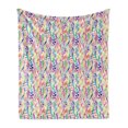 thumbnail image 1 of Geometric Soft Flannel Fleece Throw Blanket, Mixed Mosaic Vivid Nature Inspired Kids Girls Hippie Contrast Design, Cozy Plush for Indoor and Outdoor Use, 60" x 80", Multicolor, by Ambesonne, 1 of 5