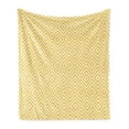 thumbnail image 1 of Geometric Soft Flannel Fleece Throw Blanket, Modern Design with Triangle Square Shapes Made with Stripes Art Print, Cozy Plush for Indoor and Outdoor Use, 60" x 80", Marigold and White, by Ambesonne, 1 of 5