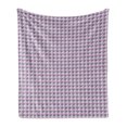 thumbnail image 1 of Geometric Soft Flannel Fleece Throw Blanket, Ornamental Grid Style Arrangement with Triangles Monotone Design, Cozy Plush for Indoor and Outdoor Use, 50" x 60", Purplegrey Pink Bluegrey, by Ambesonne, 1 of 6