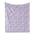 thumbnail image 1 of Geometric Soft Flannel Fleece Throw Blanket, Ornamental Scattered Spiral Square Shapes Abstract Angled Lines, Cozy Plush for Indoor and Outdoor Use, 50" x 70", Lavender Blue and Lilac, by Ambesonne, 1 of 6