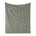 thumbnail image 1 of Geometric Soft Flannel Fleece Throw Blanket, Oval Shapes with Curved Lines Ornamental Composition of Abstract Shapes, Cozy Plush for Indoor and Outdoor Use, 60" x 80", Beige and Taupe, by Ambesonne, 1 of 5