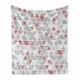thumbnail image 1 of Geometric Soft Flannel Fleece Throw Blanket, Pattern of Red Grey White Triangles Geometric Contemporary Art, Cozy Plush for Indoor and Outdoor Use, 60" x 80", Dried Rose and Pale Grey, by Ambesonne, 1 of 6