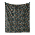 thumbnail image 1 of Geometric Soft Flannel Fleece Throw Blanket, Retro Abstract Design Pattern with Colorful Halved Rounds, Cozy Plush for Indoor and Outdoor Use, 60" x 80", Multicolor, by Ambesonne, 1 of 5