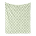 thumbnail image 1 of Geometric Soft Flannel Fleece Throw Blanket, Retro Big Squares Checked Pattern in Soft Colors Monochrome Tile Print, Cozy Plush for Indoor and Outdoor Use, 60" x 80", Lime Green White, by Ambesonne, 1 of 5