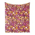 thumbnail image 1 of Geometric Soft Flannel Fleece Throw Blanket, Retro Style 70s Like Vintage Circles and Rounds Water Drops Like Image Artwork, Cozy Plush for Indoor and Outdoor Use, 50" x 60", Multicolor, by Ambesonne, 1 of 6